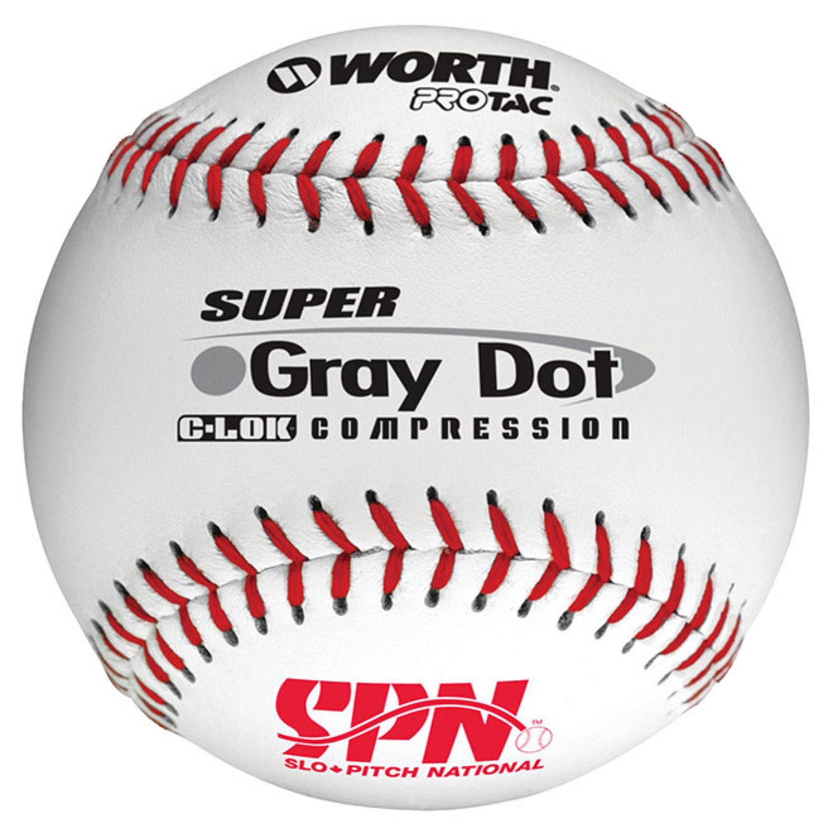 WORTH Worth Super Gray Dot Slow Pitch Ball 12"