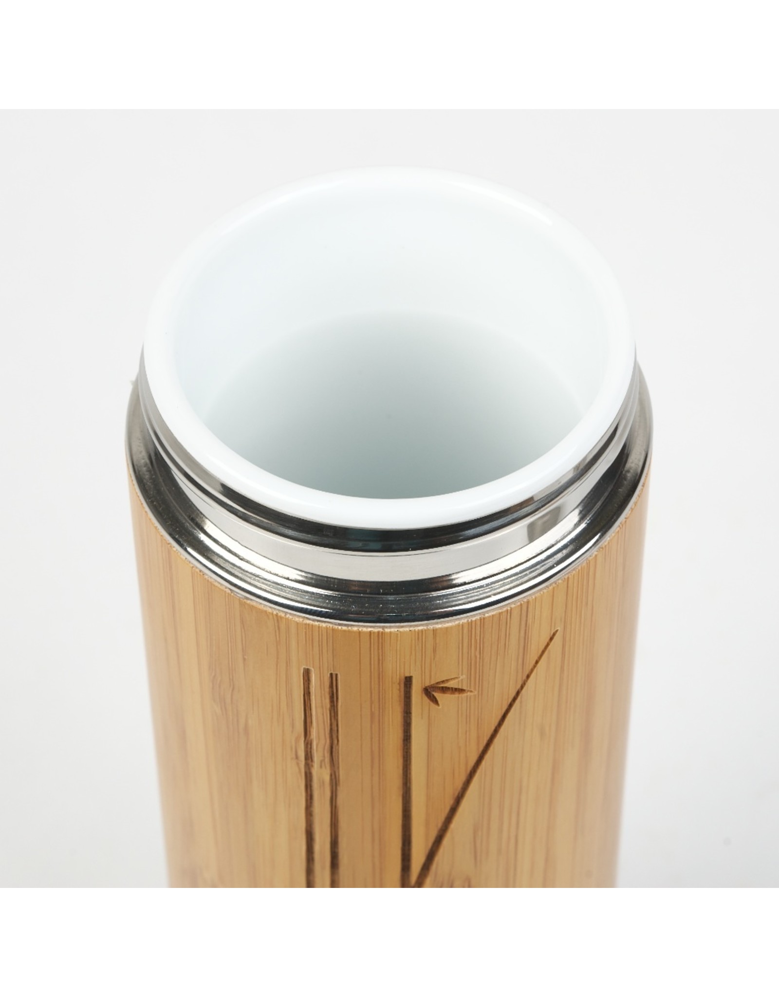 Bouteille à thé en bambou avec intérieur en porcelaine