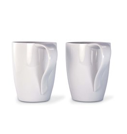 Cuisinox Ensemble de 2 tasses à café, blanc, 12 oz