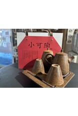 Ensemble en porcelaine 5 mcx. brun