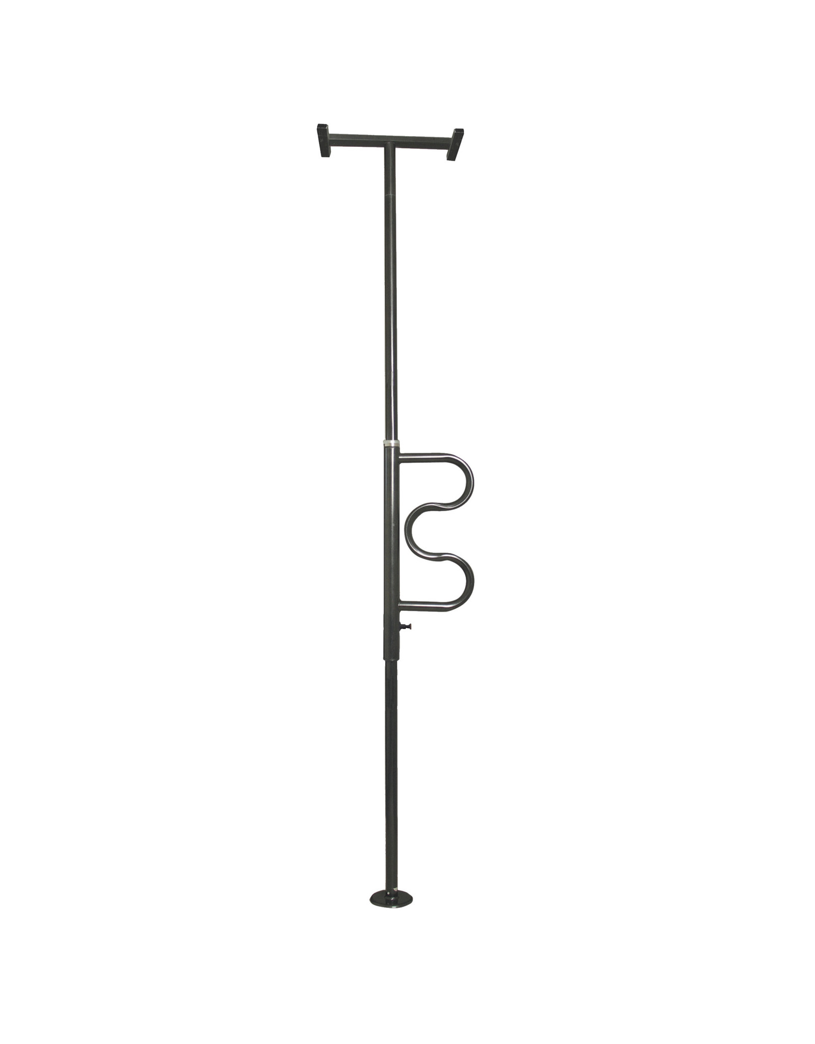 Stander, Inc Security Pole & Curve Grab Bar-Black - Ground to Ceiling