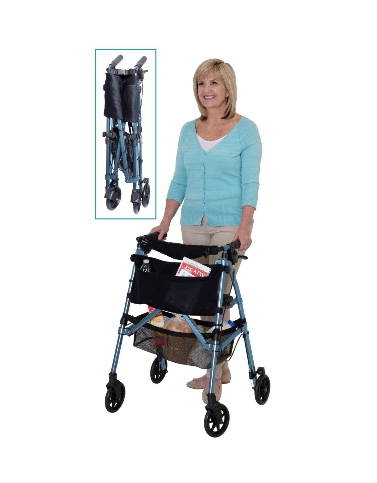 Stander, Inc EZ Fold-N-Go Rollator - Cobalt Blue