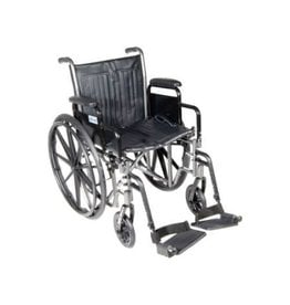 Drive Silver Sport 2 Wheelchair - 20" width, detachable desk arms, swing away footrests