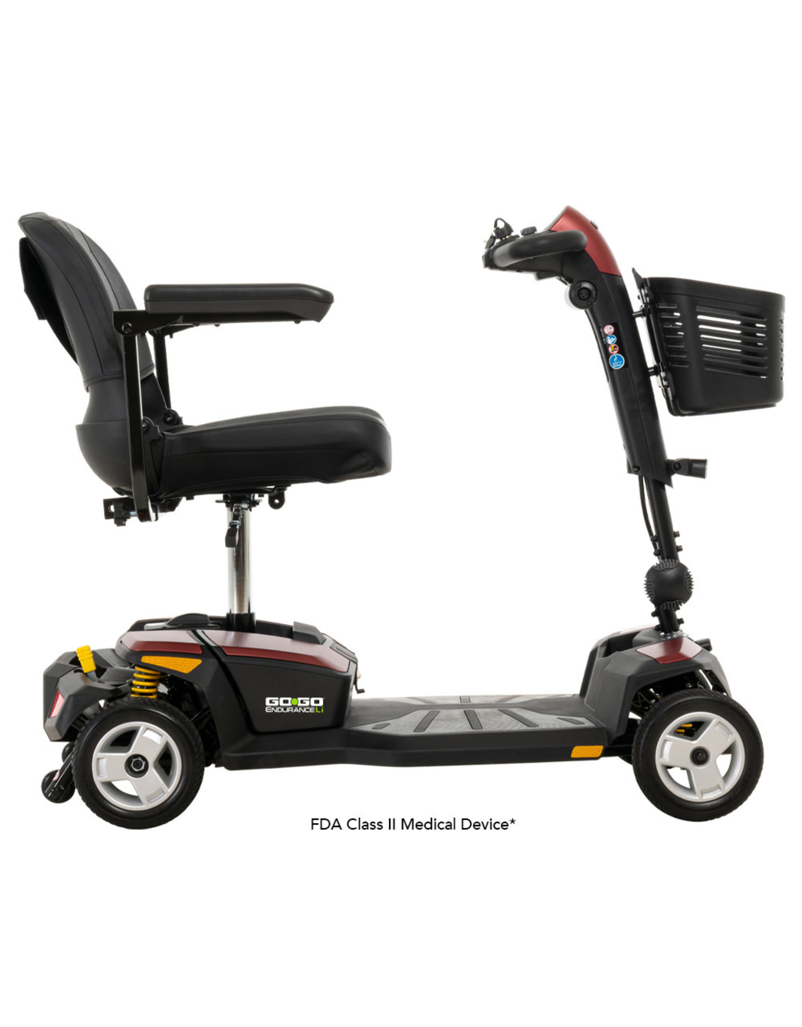 Pride Go-Go Endurance with 16AH Lithium Batteries & 17" Seat - S54LXLIT - 4 Wheel Scooter