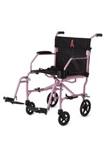 Medline Transport Wheelchair - Ultralight 3 - Pink