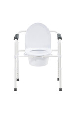 Drive Folding Deep Seat Commode - White