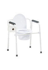 Drive Folding Deep Seat Commode - White