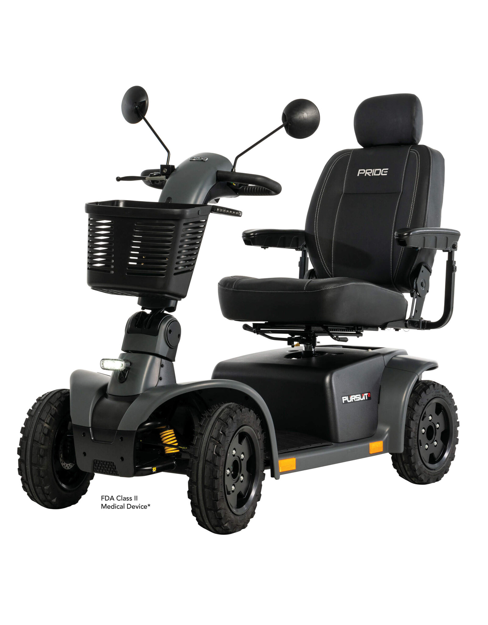 Pride Pursuit 2 - SC7132 Black - 4 Wheel Scooter w/ 50 AH Lithium (Single Battery)