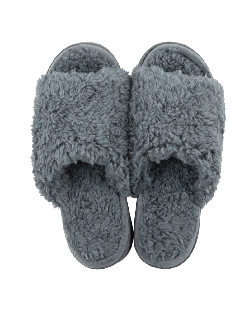 Lemon Fur Berber Slide Slipper