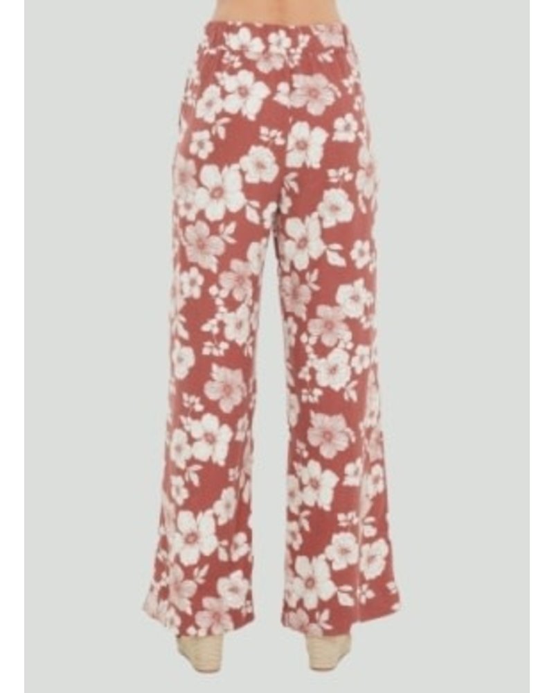 Floral Wide-Leg Pants –