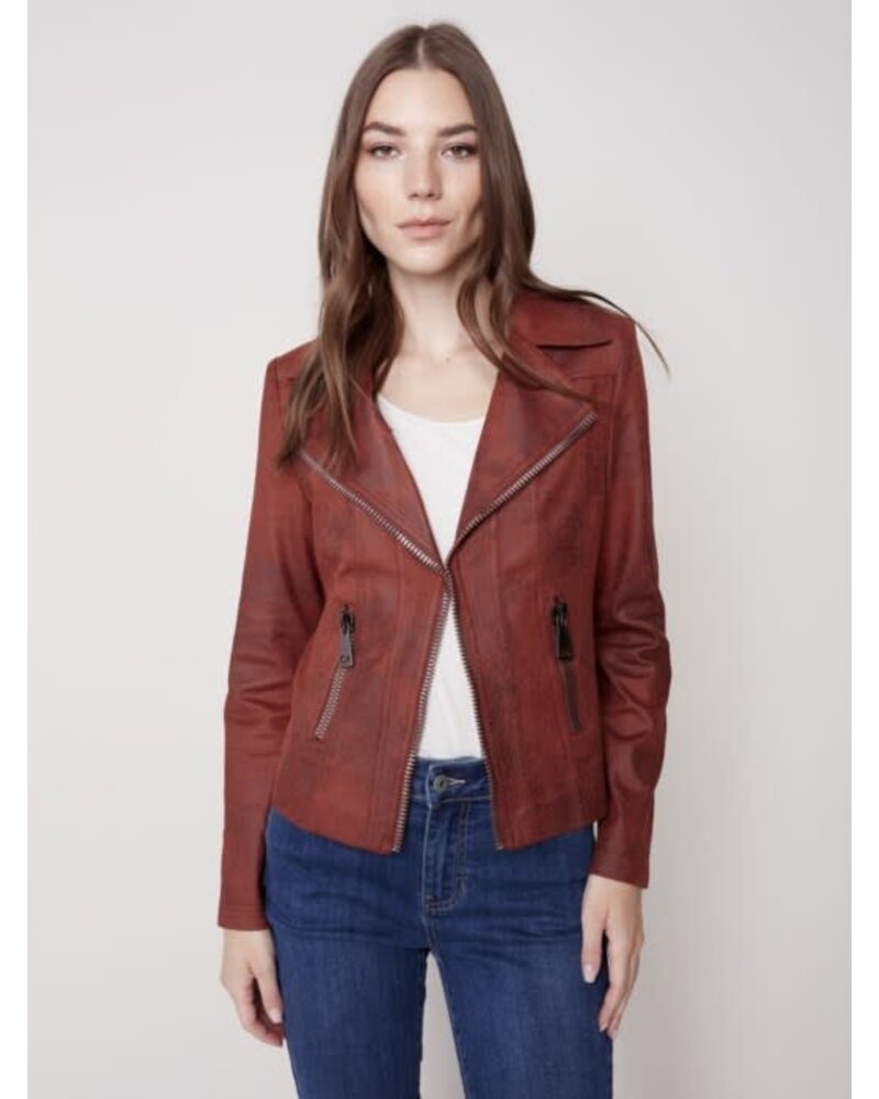 Charlie B Charlie B Faux Suede Moto Jacket