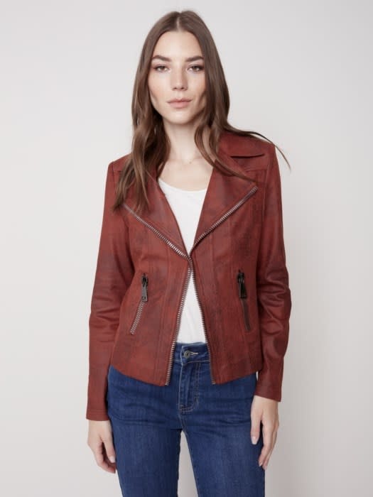 Charlie B Faux Suede Moto Jacket