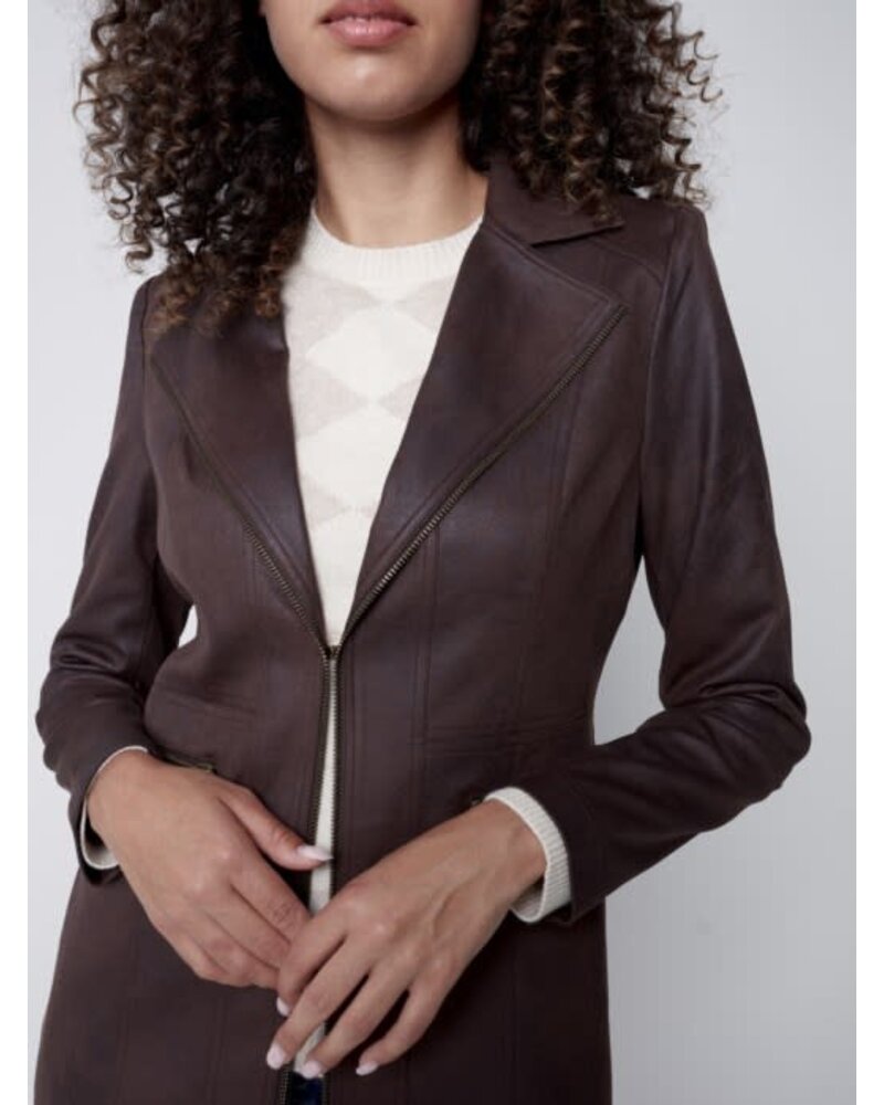 Charlie B Charlie B Faux Leather Blazer