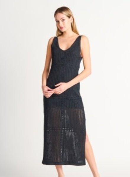 Black Tape Banded Waist Knit Midi Dress – Dales Clothing for Men