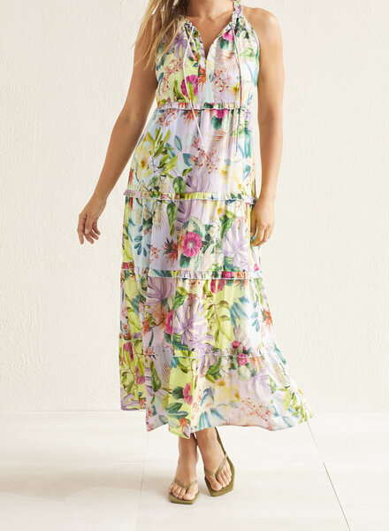 Paisely Floral Tiered Cotton Belted Maxi Shirtdress – Baci Fashion