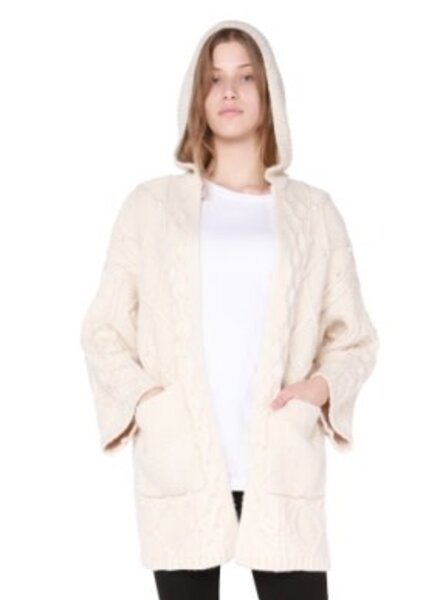 Room 34 Room 34 Hooded Cable Knit Cardi