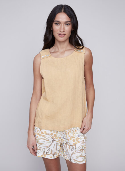 Charlie B Charlie B Sleeveless Linen Top