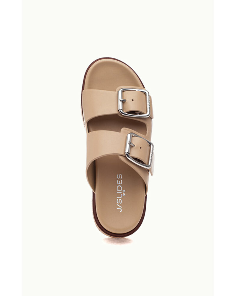 J Slides J Slides Belinda Platform Leather Sandal
