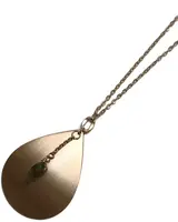 Matte Gold Labradorite Pendant Necklace