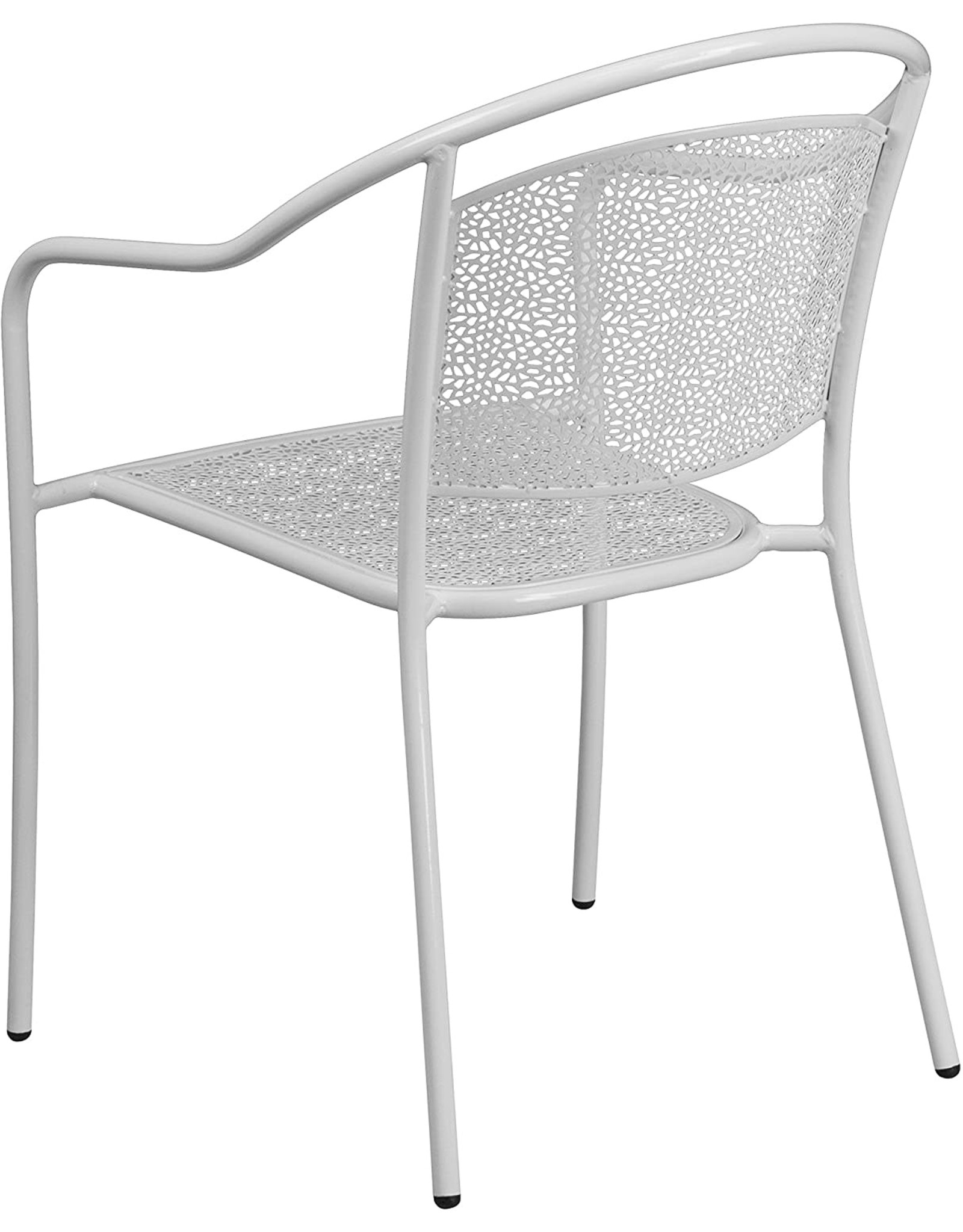 commercial outdoor furniture on Flash Furniture Flash Furniture Commercial Grade 5 Pack White Indoor Outdoor Steel Patio Arm Chair With Round Back Abusa Buffalo