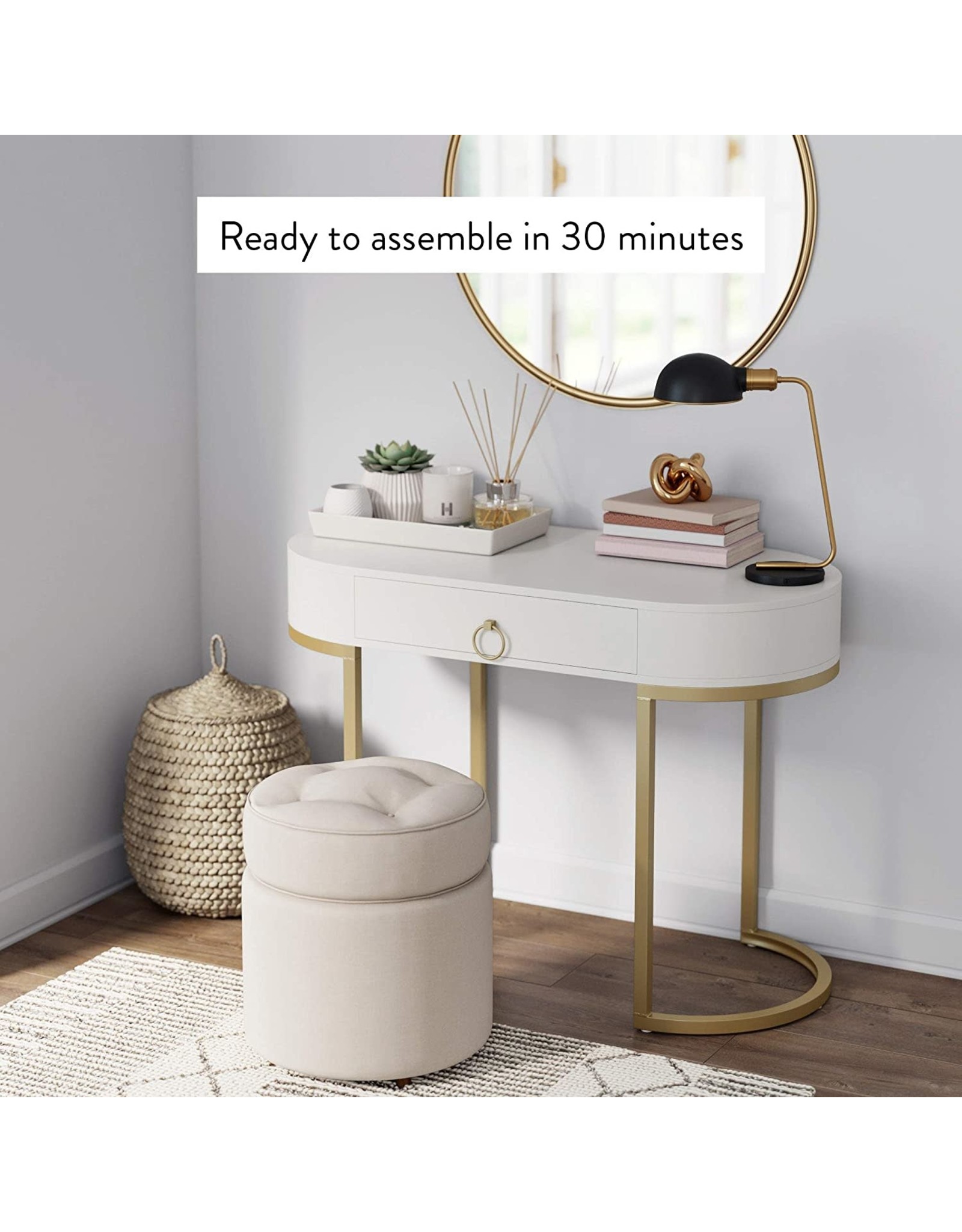 Nathan James Nathan James Leighton Small Oval Glam Brass Accents