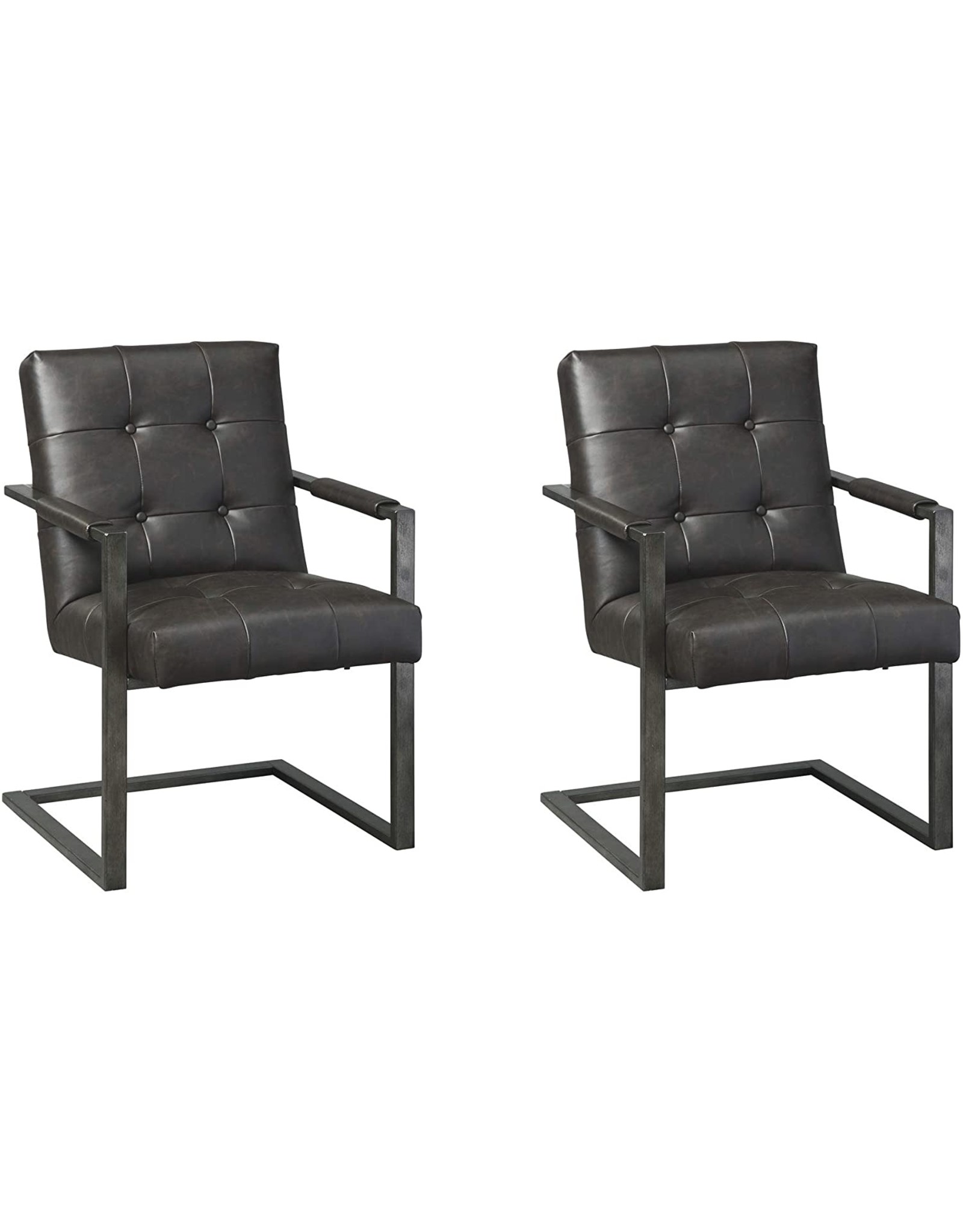 ashley design furniture on Ashley Furniture Signature Design Starmore Home Office Desk Chair Contemporary Tufted Black Faux Leather Abusa Buffalo