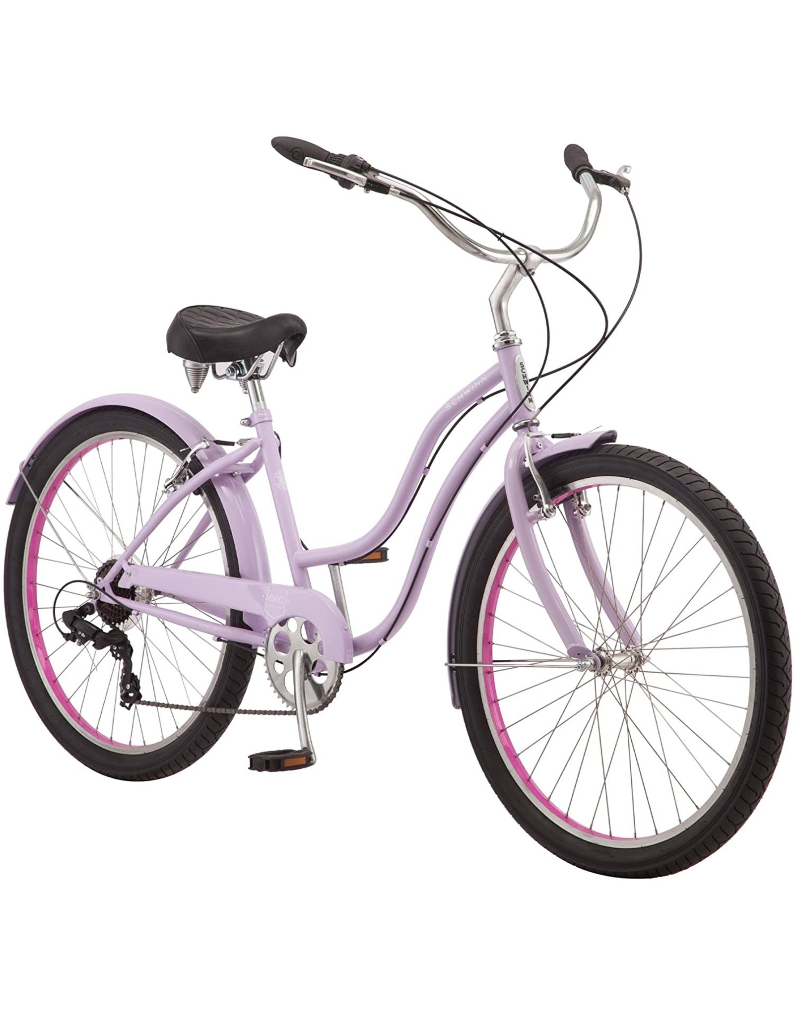 schwinn purple cruiser bike