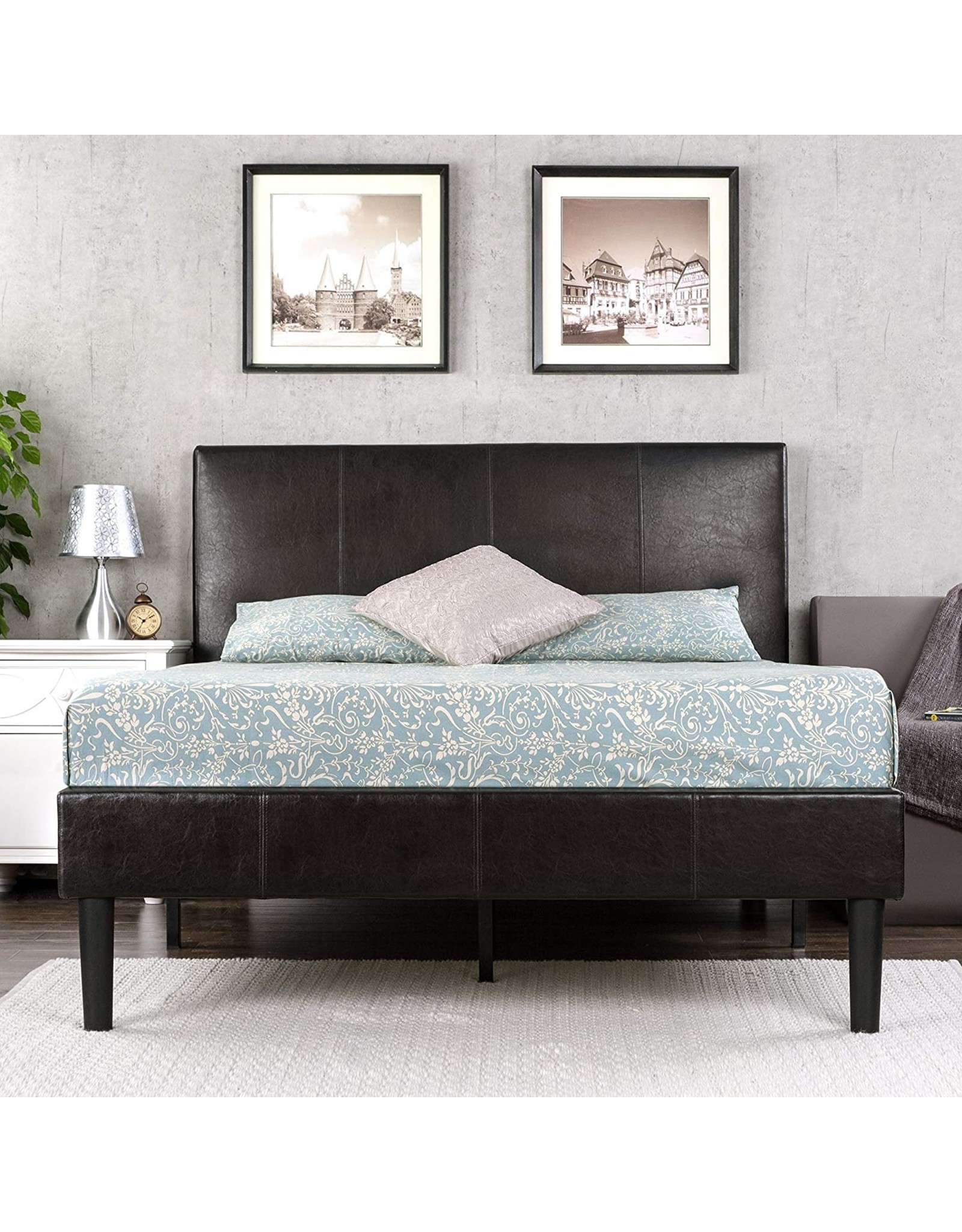 Zinus Gerard Faux Leather Upholstered Platform Bed Frame Mattress Foundation Wood Slat Support No Box Spring Needed Easy Assembly California King Abusa Buffalo Zinus Gerard Faux Leather, California King Bed Frame No Box Spring