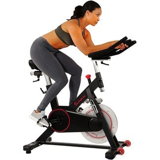 Sunny Health Sunny Health & Fitness Magnetic Belt Drive Indoor Cycling Bike with 44 lb Flywheel and Large Device Holder, Black, Model Number: SF-B1805