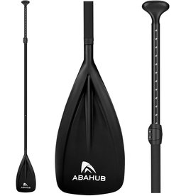 Abahub Abahub 3-Piece SUP Paddles, Lightweight Stand-up Paddle Oars for Paddleboard, Adjustable Aluminum Alloy PU Coated Shaft 68" - 84", Black Plastic Nylon Blade