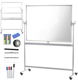 CREATIVE SPACE CREATIVE SPACE Standing Mobile Whiteboard - 32x48, Portable, Magnetic Easel Style Dry Erase Board with Stand, Double Sided, Rolling White Board for Office, Classroom, or Home - 4pc Markers Incl.