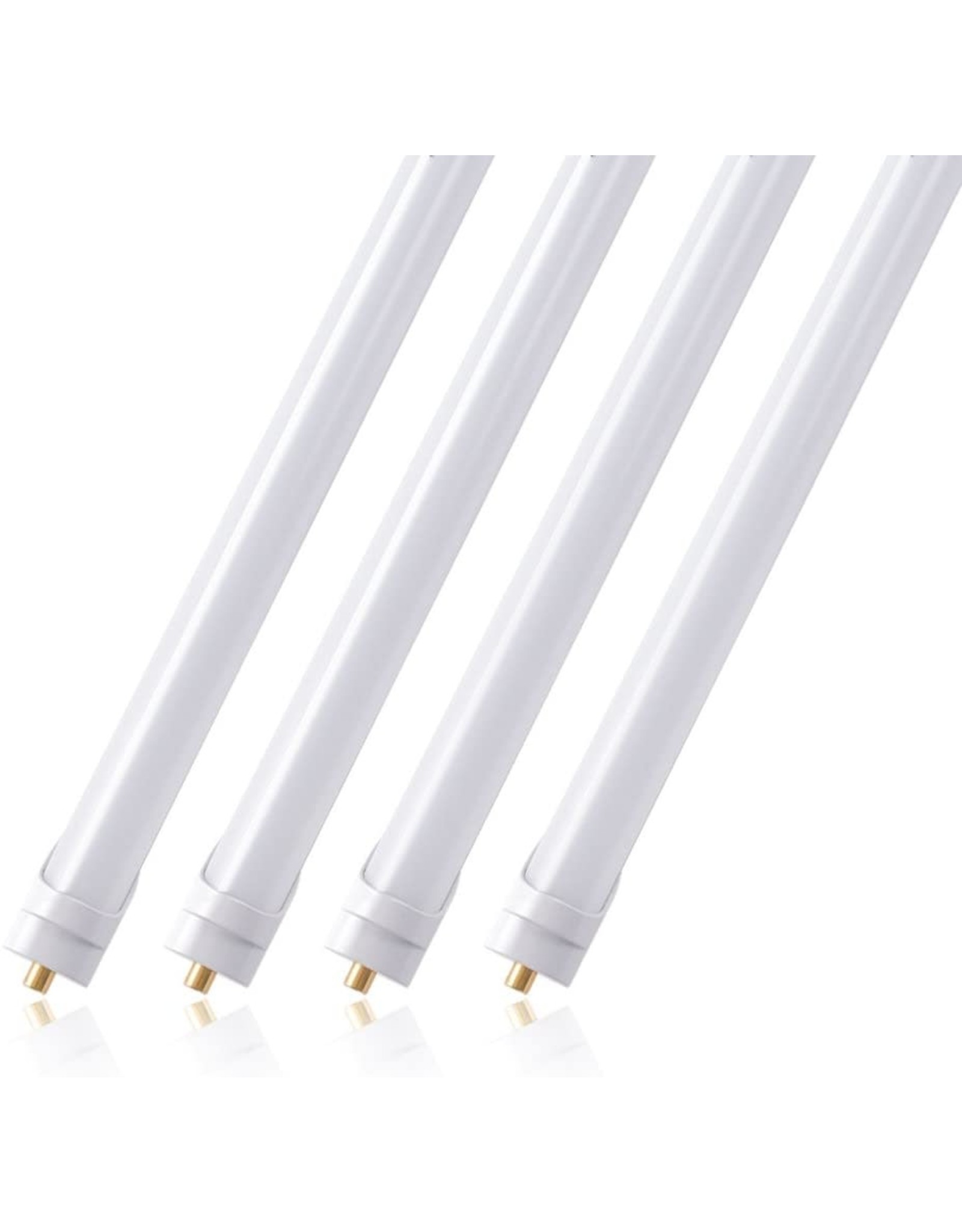 Barrina (Pack of 4) Barrina T8 T10 T12 LED Light Tube, 8ft, 44W (100W Equivalent), 6500K, 4500 Lumens, Frosted Cover, Dual-Ended Power, Fluorescent Light Bulbs Replacement