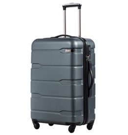 Coolife Coolife Luggage Expandable(only 28") Suitcase PC+ABS Spinner Built-In TSA lock 20in 24in 28in Carry on (Teal., S(20in_carry on))