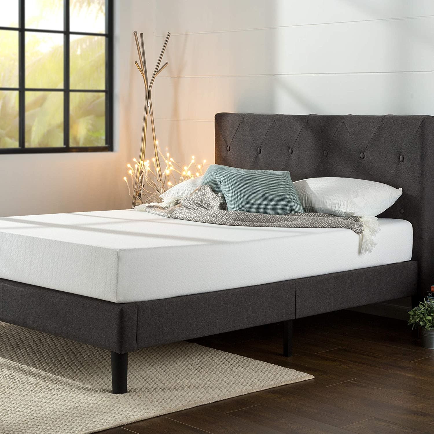 ZINUS Shalini Upholstered Platform Bed Frame Mattress Foundation