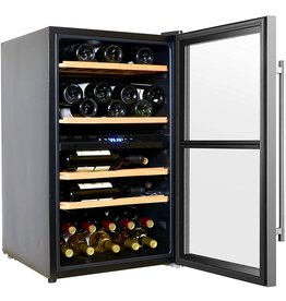 Hamilton Beach Hamilton Beach HBWF4300, 43-Bottle Wine Cooler Fridge Cellar with Wooden Shelves, Digital Control, Mirror Finish