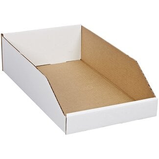 Aviditi Aviditi Corrugated Cardboard Storage Bins, 10"x 18"x 4 1/2", White, Pack of 25, for Warehouse, Garage and Home Organization