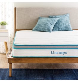 Linenspa Linenspa 8 Inch Memory Foam and Innerspring Hybrid Medium-Firm Feel-King Mattress, White