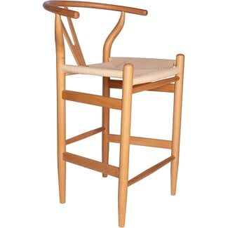 Amazon Brand Stone & Beam Wishbone Counter-Height Barstool, 38.2"H, Beech Wood, Natural / Natural