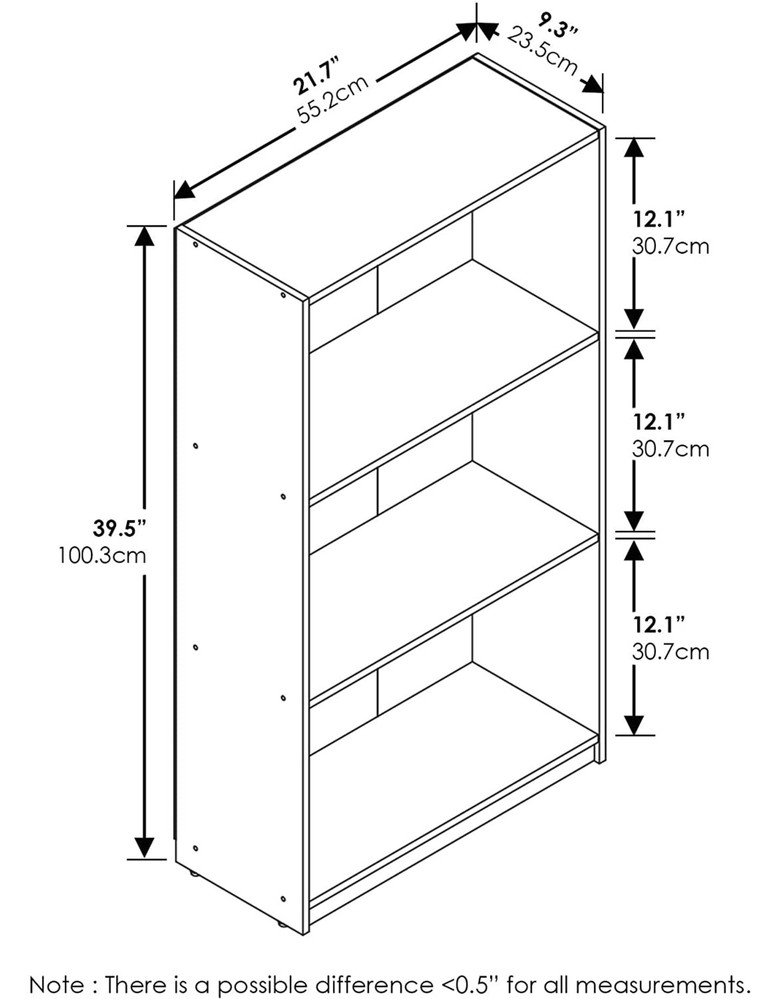 Furinno Basic 3-tier Bookcase Storage Shelves French Oak... Furinno Basic 3-tier Bookcase Storage Shelves French Oak...