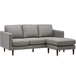 Rivet Amazon Brand â€“ Rivet Revolve Modern Upholstered Sofa with Reversible Sectional Chaise, 80"W, Grey Weave
