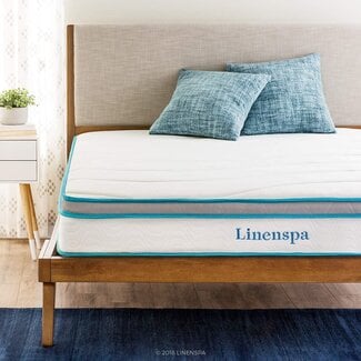 Linenspa Linenspa 8 Inch Memory Foam and Innerspring Hybrid Medium-Firm Feel-Queen Mattress, White