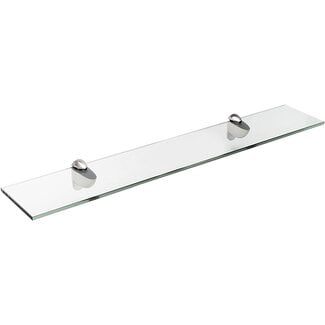 Spancraft Glass Spancraft Glass Heron Glass Shelf, Brushed Steel, 12 x 36