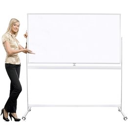 Sleekform Sleekform Whiteboard Large Oversize 72" x 40" Rolling On A Stand, Mobile Double Sided Dry Erase Magnetic White Board