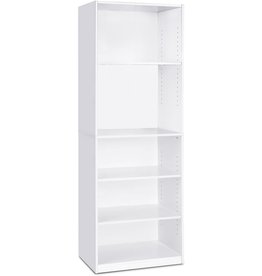 Furinno FURINNO JAYA Simply Home 5-Shelf Bookcase, 5-Tier, White