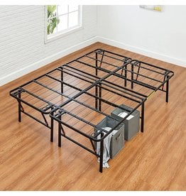 Amazon Basics Amazon Basics Foldable, 18" Black Metal Platform Bed Frame with Tool-Free Assembly, No Box Spring Needed - Queen
