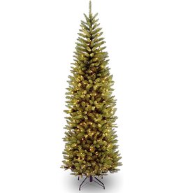 National Tree Company National Tree Company Artificial Pre-Lit Slim Christmas Tree, Green, Kingswood Fir, Dual Color LED Lights, Includes PowerConnect and Stand, 7.5 Feet