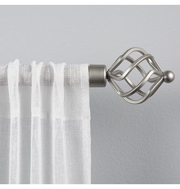 Exclusive Home Curtains Exclusive Home Curtains Torch 1" Curtain Rod and Coordinating Finial Set, 36"-72", Matte Silver