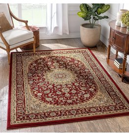 Well Woven Sultan Medallion Red Oriental Area Rug 8 x 11 ( 7'10" x 10'6" ) Persian Floral Traditional Easy Clean Stain Fade Resistant Shed Free Modern Classic Contemporary Thick Soft Plush Living Dining Room Rug