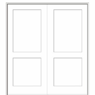 National Door Company National Door Company ZZ364490A Solid Core, Molded, Craftsman 2-Panel Flat, Both Active, Prehung Interior Double Door, 36"x80", on 4-9/16" Jamb