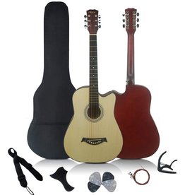 Aiersi Aiersi Portable Cutaway 38 Inch Steel String Learner Colour Basswood Acoustic Guitar Beginner Player Children Boy Girl holiday Musical Gift With Bag,Strap, Picks,Capo String